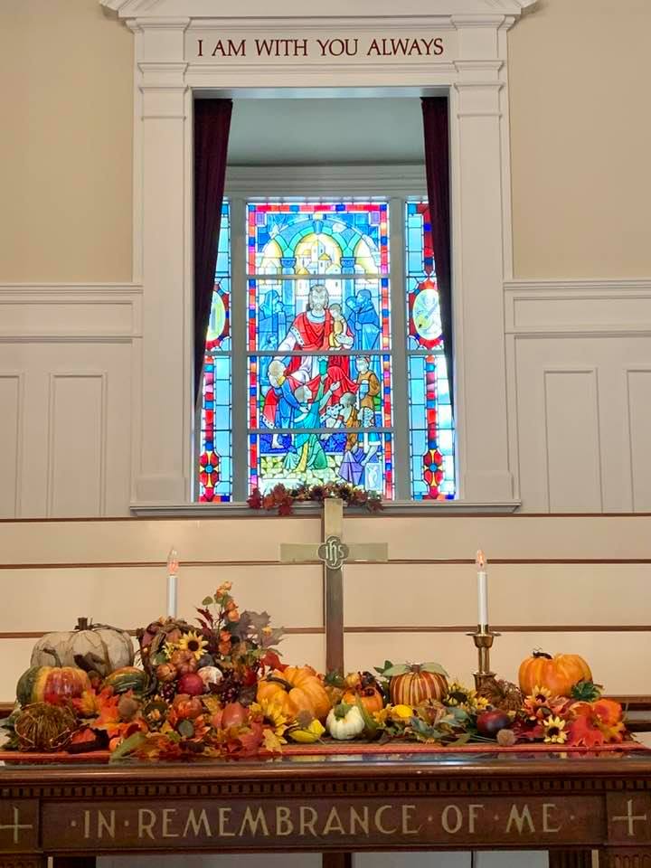 Thanksgiving table and window